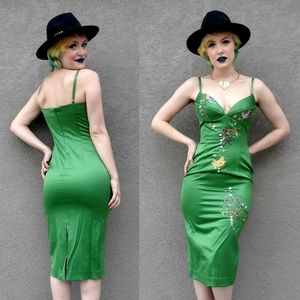 Julian Joyce Green Mandalay Bodycon Wiggle Dress